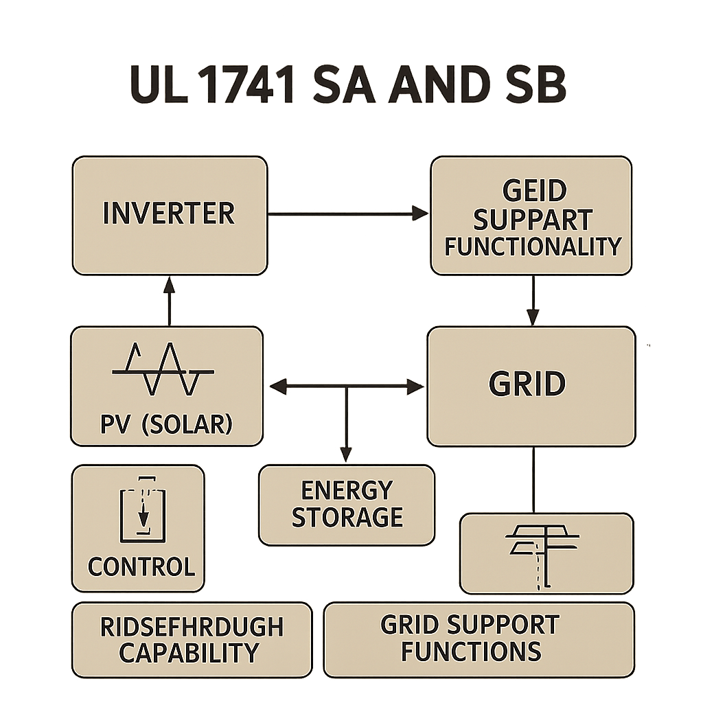 Diagram illustrating UL 1741 SA and SB components and features