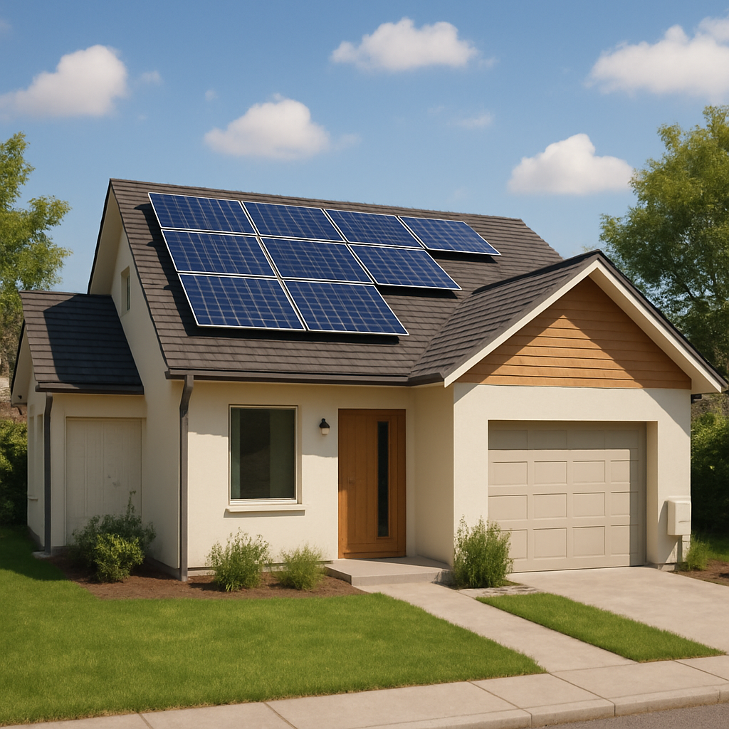 Energy-efficient home with solar panels