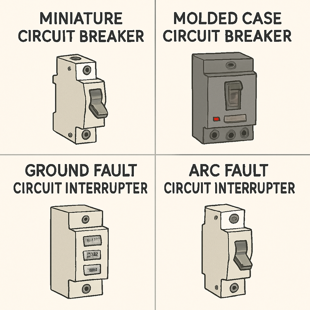 Different circuit breaker types and functions