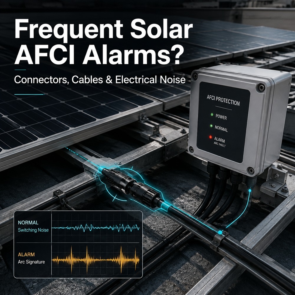 Frequenti allarmi solari AFCI? Controllare connettori, cavi& amp; rumore elettrico